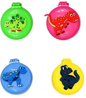 DiaryTown Mini-Reise-Haarbürste mit Spiegel, faltbar, kompakt, niedlich, Cartoon, praktisch, 4 Stück