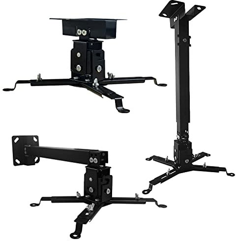 Tonalee Support de projecteur mural ou de plafond avec hauteur réglable et bras extensibles pour projecteur à domicile et bureau