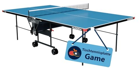 HUDORA Tischtennisplatte Game - robuste Tischtennisplatte Outdoor & Indoor - hochwertige Tischtennisplatte klappbar & wetterfest - Ping Pong Platte ideal für Einsteiger