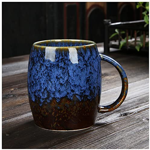 BoNene Kaffeetasse 50. 0ml Kreative Persönlichkeit Becher Große Kapazität Einfache Keramikschale Paar Tasse Japanische Art Kaffeetasse Kaffeetasse Groß (Color : E, Size : 401-500ml)