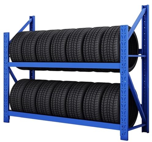Reifenständer felgenregal felgenhalter Bodenstehender, robuster Multi-Reifenständer, großes Autoreifen-Halter-Display, Autowerkstätten/Abstellraum/Garage, Ersatzreifen-Organizer, einfache Montage(Load