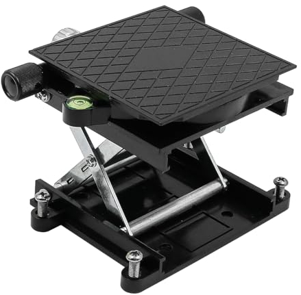ZONADAH Lifting Platform 360°Rotatable Bearing Jack Lift Stand Table Lab Lift Stand Aluminum Alloy Lifting Stand for Router Lift Carpentry Carving Experiment Black
