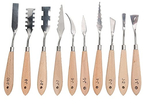 10 St Färgspatel, Rostfri Tandspatel Färgskrapa Målningspalettkniv För Oljemålning, Akrylblandning Och Texturering(10pcs)