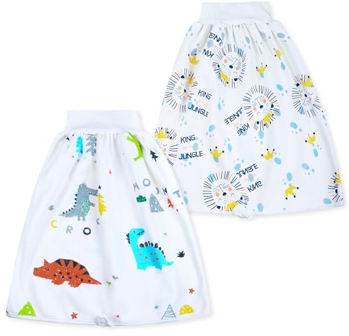 FLYISH DIRECT Baby Trainingshose Hohe Taille Baumwolle Sleepy Windelhose Urinkissen Klimmzüge Lederhose Potty Underwear Windel Unterwäsche 2 Stücke