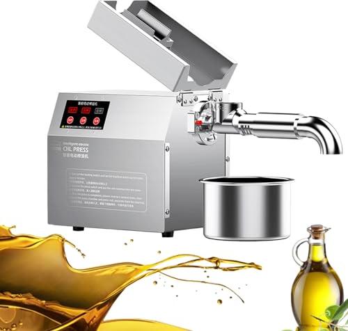 Lakenbroade 1000W Automatic Oil Extractor,Cold Hot Press Food Grade Stainless Steel Oil Extractor,Organic Oil Press Machine