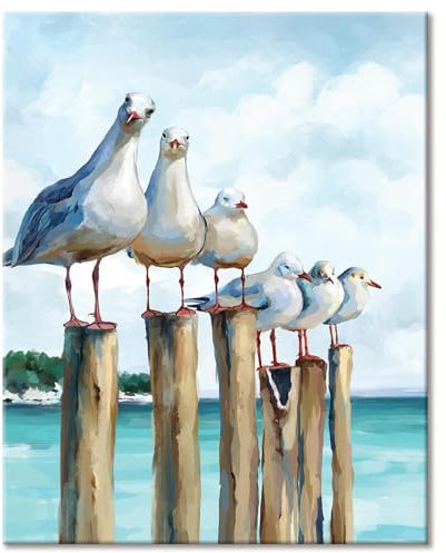 ShengDexin Diamond Painting Tiere, Diamond Painting Erwachsene und Kinder, 5d Diamant Painting Bilder Möwe für Anfänger 30x40cm, Geeignet Entspannen Als Geschenk und Badezimmer Wanddeko