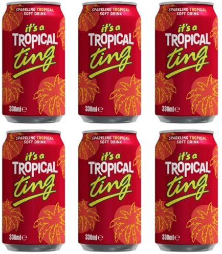 Ting Tropical Drink 330ml | PACK OF 6 | Sparkling Soft Drink | Carbonated Tropical Juice.