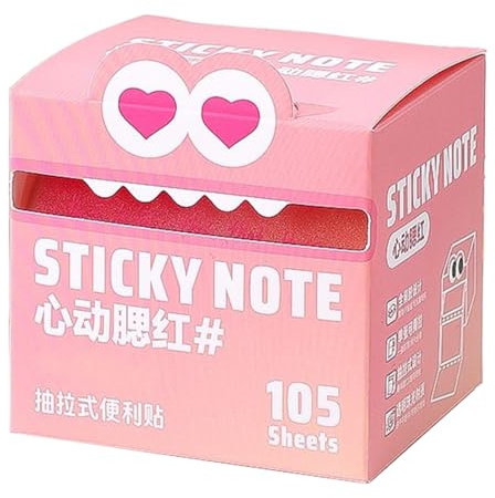 Notes Autocollantes, Blocs-Notes Amovibles, Notes Autocollantes Transparentes, 105 Feuilles Par Rouleau, Colorées Et Amusantes, 7,5 X 7cm, Pour Les Points Forts, Le Lieu De Travail, L'école