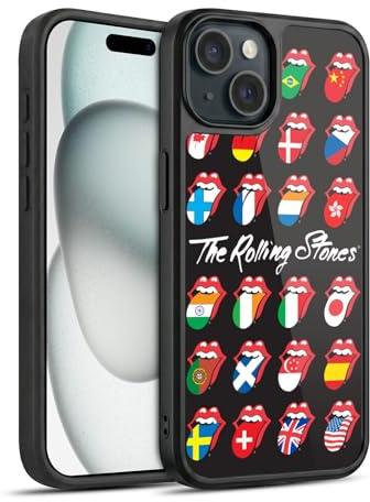 Head Case Designs Officially Licensed The Rolling Stones Flag Poster Licks Collection Gel Armor Case [Military Grade Drop Protection] Compatible with Apple iPhone 15