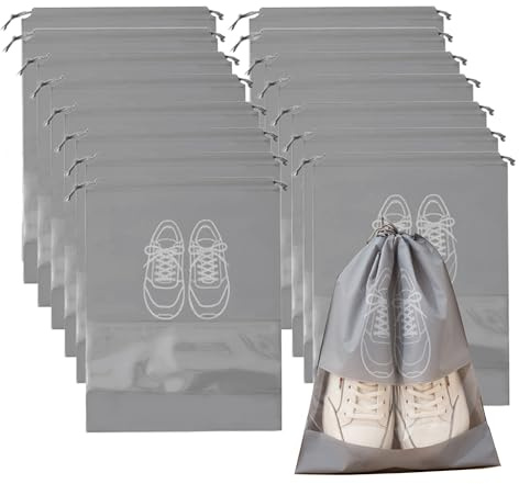 Dantolo 15Piezas Bolsas de Zapatos,Bolsa de Viaje para Zapatos44x32cm,Gris