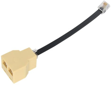 YRREATY Acoplador RJ12 6P6C de 2 Vías, Divisor de Cable Telefónico RJ11, Adaptador de Cable Telefónico RJ11 para Teléfono.