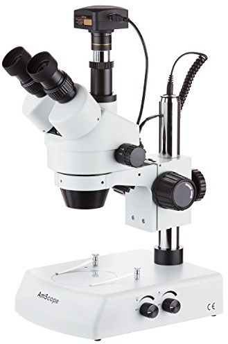 AmScope LED Trinocular Zoom Stereo Microscope 3.5X-180X and 10MP USB3 Camera