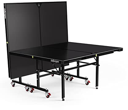 Killerspin MyT 415X Blackstorm Ping Pong Table, Weather Resistant Outdoor Ping Pong Table with Storage Pockets and Serious Style, Black