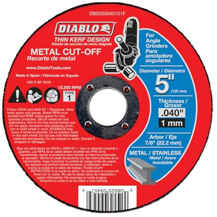 Diablo Thin Kerf Metal Cut-Off Discs - 5 Dia, 0.04 Thick - 10-Pack
