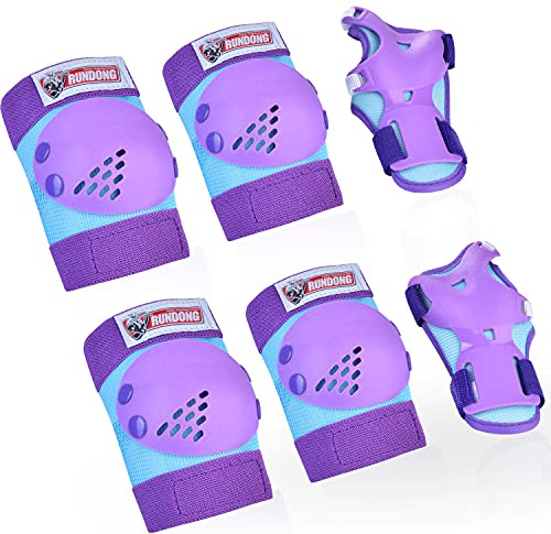 Youth/Kids Knee Pads Elbow Pad Wrist Guards Protective Gear Set for 3-15 Years Child Roller Skates Skateboard Inline Rollerblading Cycling BMX Bike Skating Scooter Riding and Other Outdoor Sports