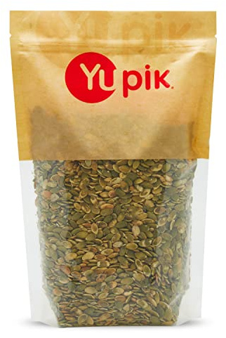 Yupik Dry Roasted Pumpkin Seeds, No Shell, 2.2 lb (35.3 oz), Gluten-Free, GMO-Free, Kosher, Shelled Pepitas, Unsalted, Oil-Free, Plant-Based Protein, Fiber Source, Ideal for Baking & Topping