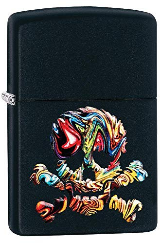 Zippo - Briquet Classique avec Design de tête de Mort 49187 Taille Unique Gris
