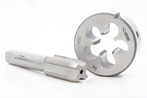 BAER Gewindeschneider Set - Gewindebohrer & Schneideisen - Gewindeschneid-Set ab MF 4 bis MF 12 - Außengewindeschneider + Innengewindeschneider metrisches Feingewinde (MF 10 x 1), Gewinde schneiden
