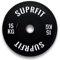 SUPRFIT Gummierte Fitness Bumper Plates 50mm Gewichtsscheiben aus Vollgummigranulat - Gewicht: 15kg, Stoßabsorbierende Hantelscheiben 50mm fürs Hanteltraining, Gewichtscheiben - Farbe: Schwarz/Weiß