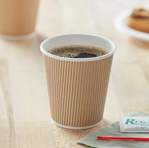 HOT BARGAINS Kraft Paper Coffee Cups 4oz/120ml, Pack of 500, Triple Wall Insulated Hot Drink Cups