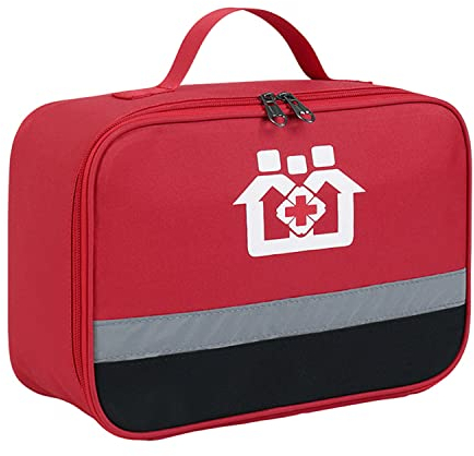 Zimohe Medikamententasche, Leer Medizin Aufbewahrungstasche, Große Kapazität wasserdichte Ablageboxen für Haus Auto Office Camping Jagd Reisen (Rot M)