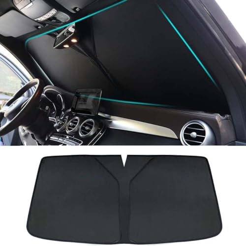 EVIMO Parasol de Coche Delantero Reflectante para Mercedes Benz AMG GLA GLB, Plegable, Mantén tu Coche Fresco