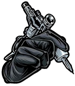 TATTOO MACHINE INK TAT GUN BODY ART CAR Truck Boat Window BUMPER STICKER DECAL (Size: 3)