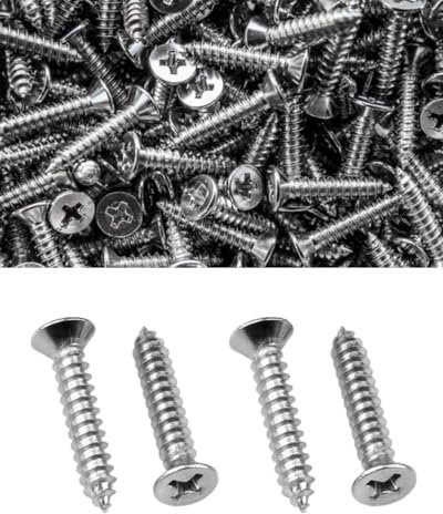 KGDUYC 200 Pezzi Viti Autofilettanti per Lamiera, M3 x 10 mm Viti Autoperforanti a Testa a Croce, Viti Autoforanti in Acciaio Inox, Viti a Testa Piatta, Viti a Testa Svasata per Metallo, Legno