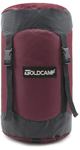 GoldCamp compression stuff sack for Ultralight sleeping bag, space saving gear with dust flap,18L/30L/43L/49L/65L Compression Stuff Sack, Waterproof, Camping, Travel, Outdoor, Backpacking (Red, XXXL)