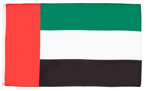 AZ FLAG - Lote de 2 banderas de Emiratos Árabes Unidos, 90 x 60 cm, bandera de Emirati 100% poliéster con ojales metálicos integrados