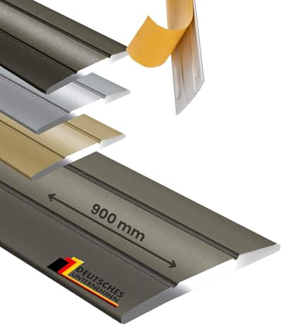 KARAT Profilé de transition autocollant champagne 900 mm en aluminium I Longueur 0,9 m, largeur 36 mm I Rail de transition en aluminium anodisé, barre de transition sans perçage