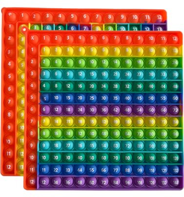 Yinquiric Times Tables & Addition Maths Toy for Kids,12x12 Multiplication Table for Teachers and Students,Stress Relief Toy (Double Side 1-144)