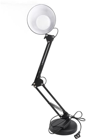 Fafeicy Fällbar Skrivbordslampa, ögonskyddslampa med LED-klämma för Studier och Läsning i Sovrummet, Justerbar Klämlampa med 60 Cm Höjd och 1,2 Meter Tråd (Svart)