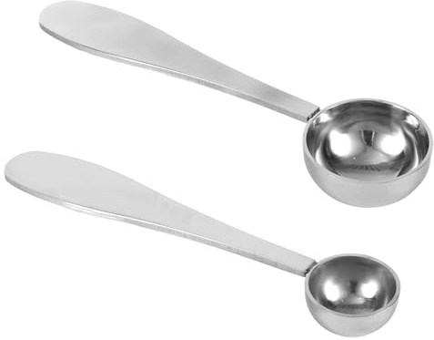 2 St Matchaskedar, Rostfritt Stål 1 & 3 Grams Mätskopor Matchapulvermätverktyg, Lätt att Rengöra och Diskmaskinssäker (Silverfärgad)