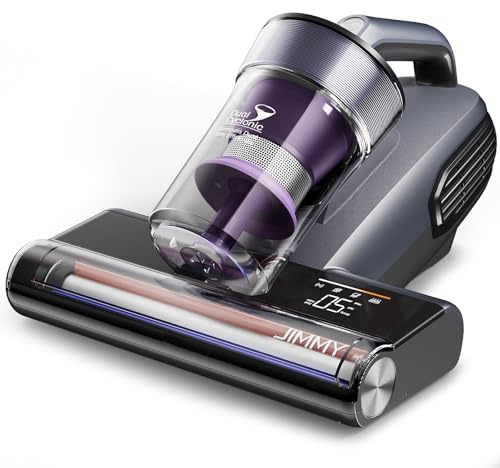 Jimmy BX8 Aspirador de Mano para Colchones, 600W 15kPa Succion Aspiradora Antiacaros con Ultravioleta UV-C, Secado Termico 65℃, Deteccion Inteligente Sensor, Función de Iones Negativos (Violeta)