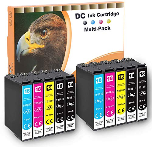 D&C Compatible Ink Cartridge Replacement for Epson 18 18XL for Epson Expression Home XP-202 XP-205 XP-212 XP-215 XP-225 XP-302 XP-305 XP-315 XP-312 XP-322 XP-325 XP-405 XP-412 XP-422 XP-425 (10-Pack)