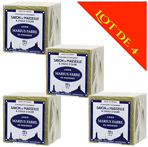 savon de Marseille - Jabón de Marsella ˆ El aceite de oliva cubo de 400 G Marius Fabre (pack con 4 unidades)