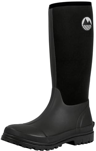 Lakeland Active Men's Rydal Neoprene Insulated Rubber Mucker & Yard Wellington Boots Warm Lined Fully Knee High Waterproof Wellies with Steel Shank in Black & Moss Green