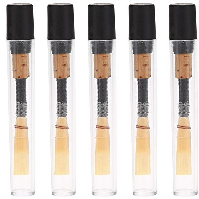 Oboe Reeds Cork Reed,Strength Medium Soft Hand made Oboe Reed with Plastic Case/Tube for Beginners Oboe Accessories (5Pc)