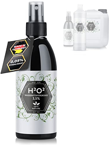 Wasserstoffperoxid 3,5% H2O2 | weißere Oberflächen, food Grade, Strukturiertes hexagonales Ur-Wasser | Hydrogen Peroxide | OPTI NATURE since 1997 | 250-5000 ML