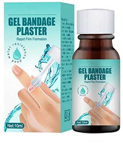 Katutude Benda liquida da 10 ml, impermeabile, gel trasparente, cerotto liquido per la pelle, con pennello, per ferite, graffi, tagli minori, pelle secca e screpolata, per adulti e bambini (1 pezzo)