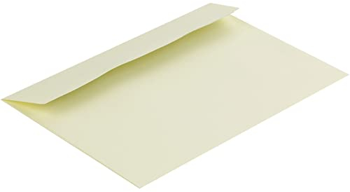 Farbige Briefumschläge - Creme (Creme-Gelb)~114 x 162 mm (DIN C6) | 130 g/qm Colorista | Ohne Fenster | Haftklebung | Gerade Klappe | 50 Stück