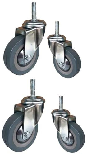 ZYBOWAYL 75mm PU Strandkorbrollen mit Bremse Schwerlast Transport Rollen Gewinde M10/12 * 30mm Universal Silentrollen for Schwere Ausrüstung (Color : M12, Size : Swivel)