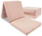 Totsy Baby Gästebett Matratze Klappmatratze 195 x 65 x 8 cm - Gästematratze klappbar Foldable Mattress Faltmatratze mit abnehmbarem ökologisch Bezug Bodenmatratze Velvet Rosa