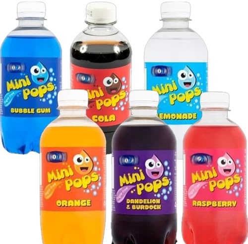Random Mixed Zodiacc SUGAR FREE Bubblegum, Colla, Lemonade, Orangeade, Dandelion & Burdock & Raspberryade Mini Pops 330ml (24 Mixed)