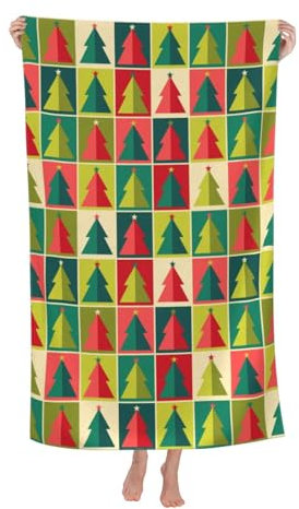 Herren Damen Badetücher Großes Strandtuch „Frohe Weihnachten“ Microfaser Handtücher Klassische Handtücher Mode Strandtuch Für Spas Schwimmen Reise
