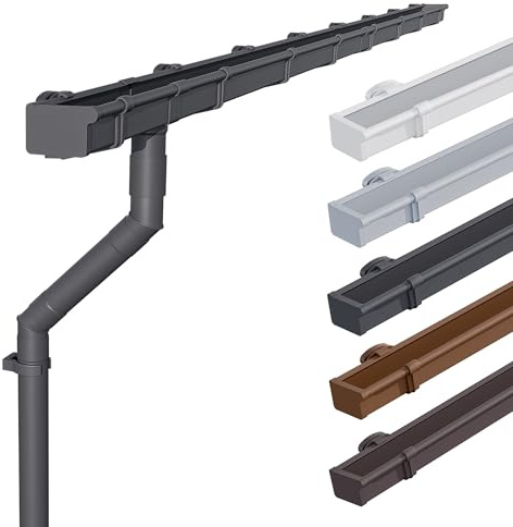 INEFA takrännor för friggebod, 68mm takrännor 5m antracit PVC-takrännor för pulpettak, Tillverkad i Tyskland