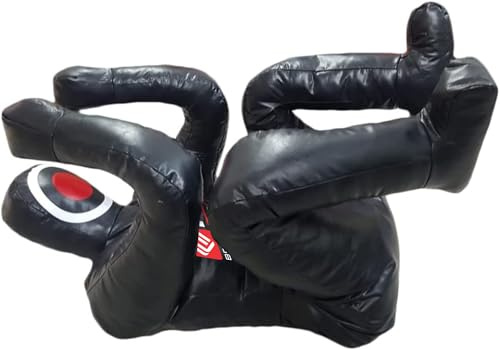 FITIZ MMA Brottningsdummy Judo boxningssäck dummy BJJ brottningsdummy sittande position brasiliansk JIU Jitsu inlämning självförsvar träning vinyl flerfärgad välj dummy 170 cm OFYLLD (helsvart)