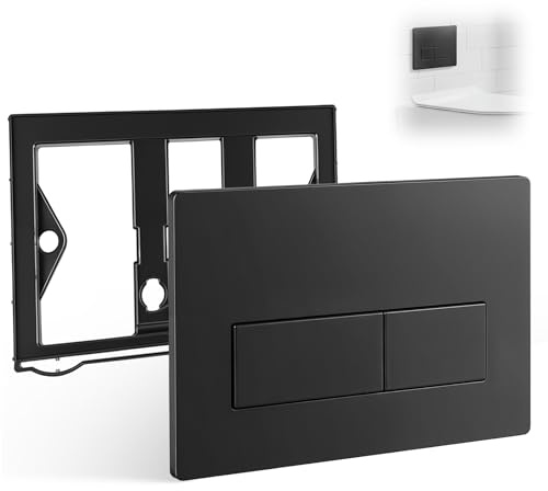 Placa de Accionamiento WC, Placa de Descarga Doble Compatible con Geberit Sigma 01/20/30/50/UP300/UP320, Placa de Descarga para Cisterna de WC, Negro Mate