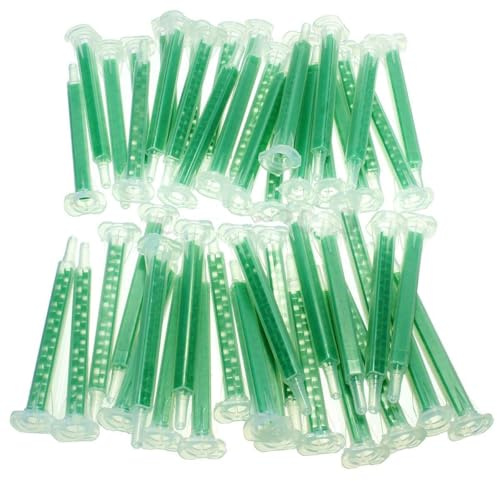 50 tubi di miscelazione F6-16 AB, ugello miscelatore statico a 16 sezioni verde per adesivi bicomponenti, tubo di miscelazione da 83 mm con interfaccia a baionetta quadrata